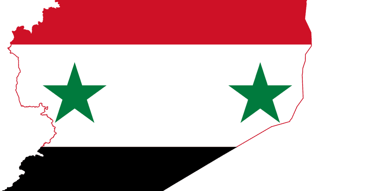 Syria Flag Map Outline PNG