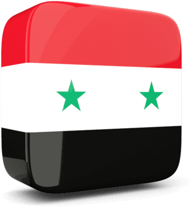 Syrian Flag Button3 D Render PNG