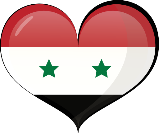 Syrian Flag Heart Shaped Graphic PNG