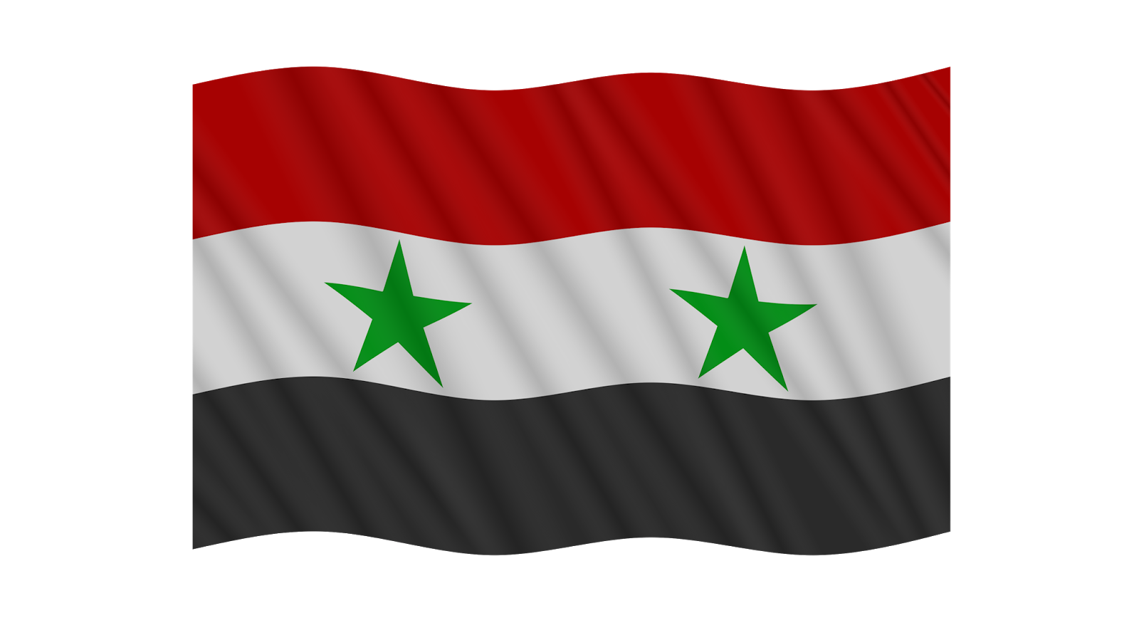 Syrian National Flag Waving PNG