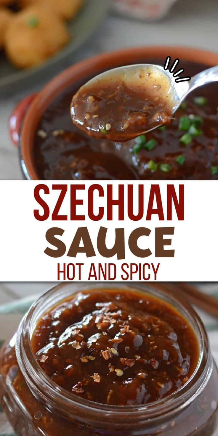 Caption: Delicious Szechuan Sauce in Glass Jar Wallpaper