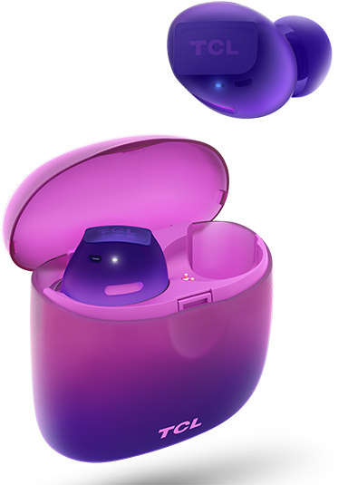 T C L Earbuds Purple Gradient PNG