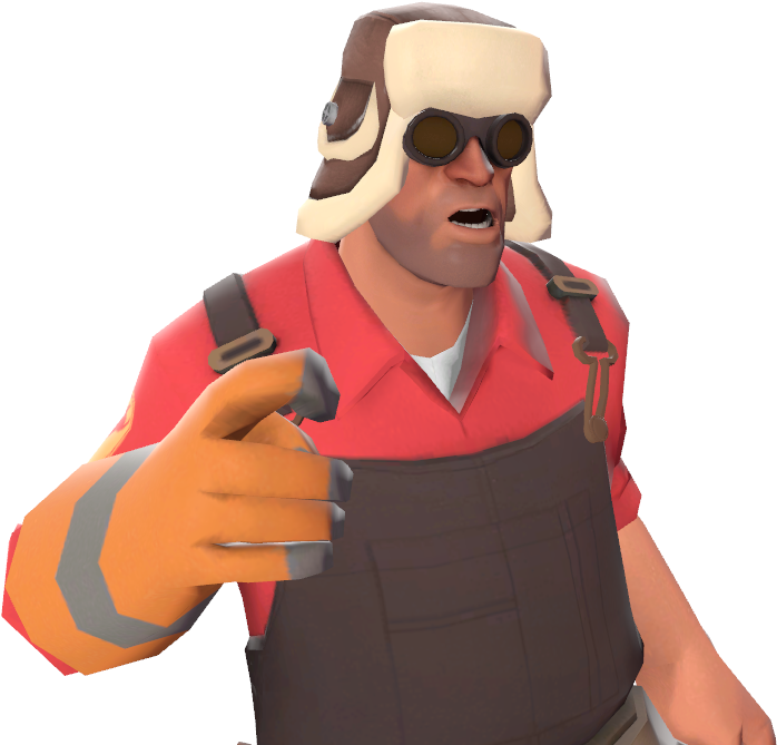 T F2 Engineer Pointing PNG