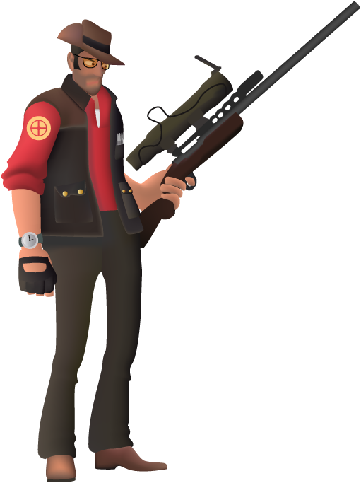 T F2 Sniper Character Pose PNG