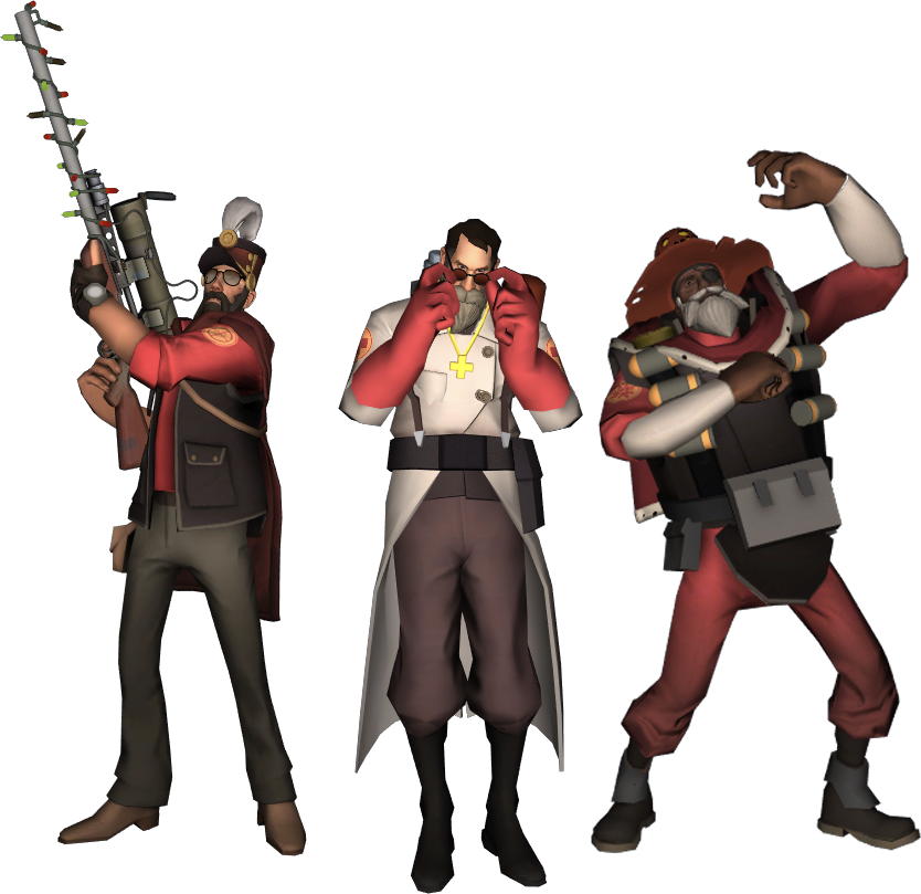 T F2 Team Red Classes Pose PNG