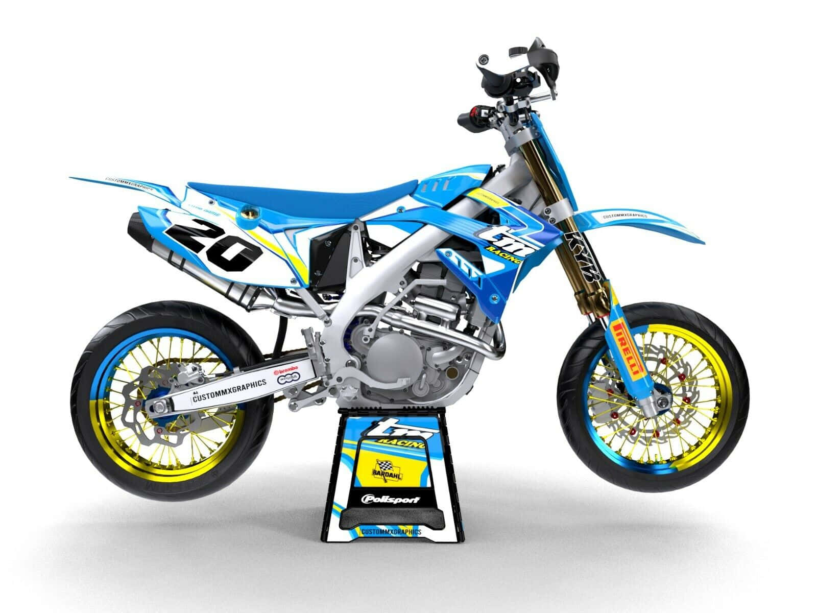 T M Racing Motocross Fiets Nummer 20 Achtergrond