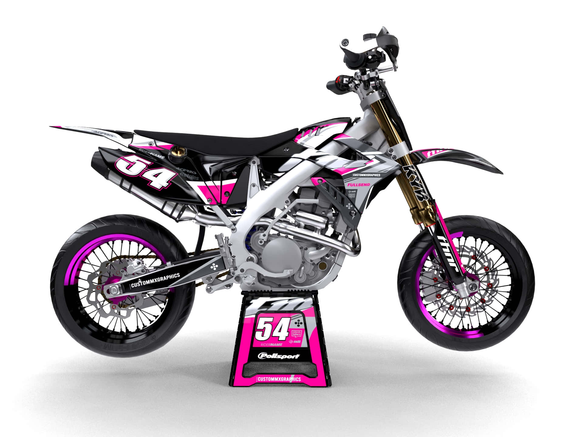 T M Racing Motocross Fiets Nummer 54 Achtergrond