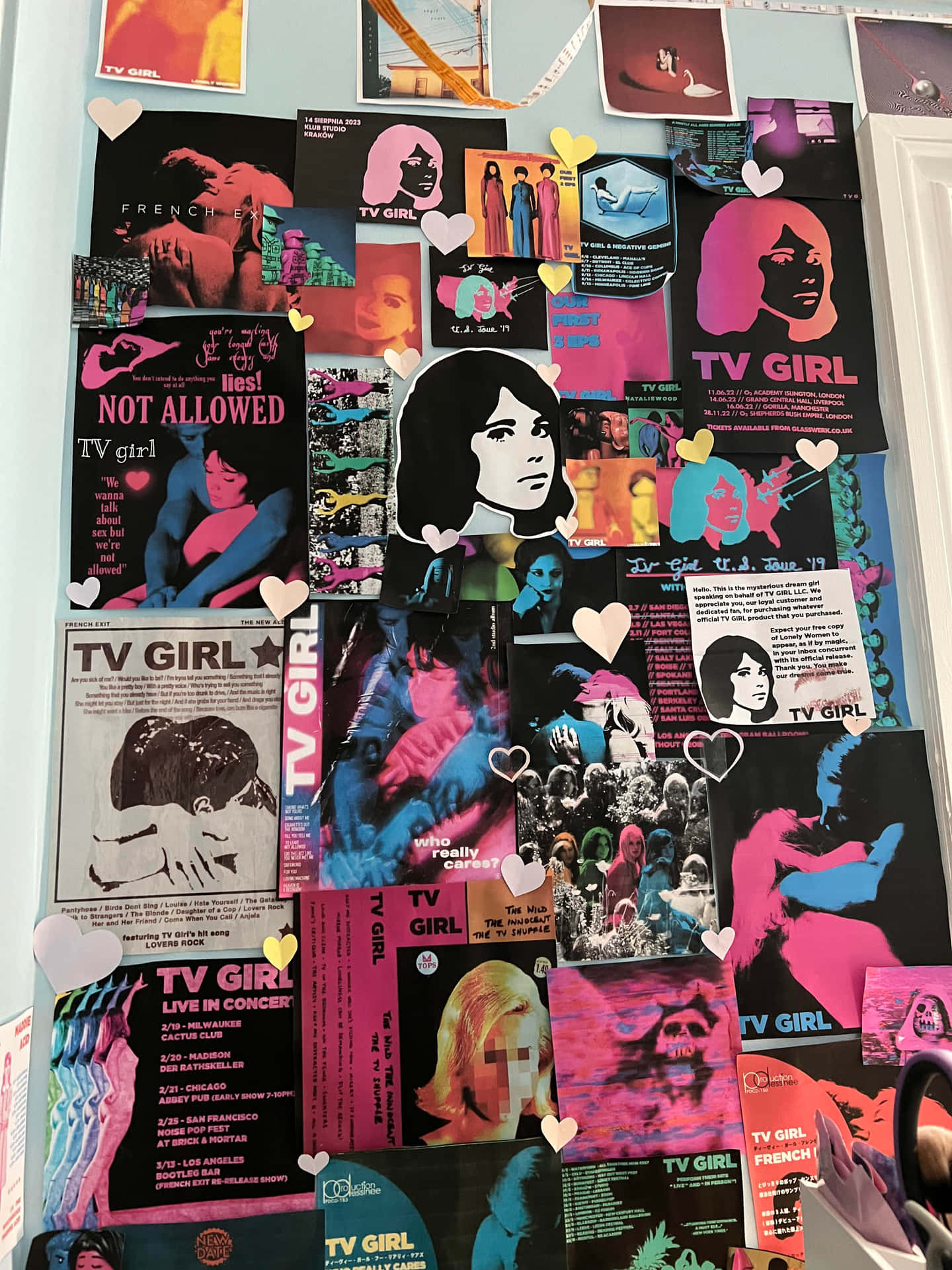 T V Girl Poster Collage Wallpaper