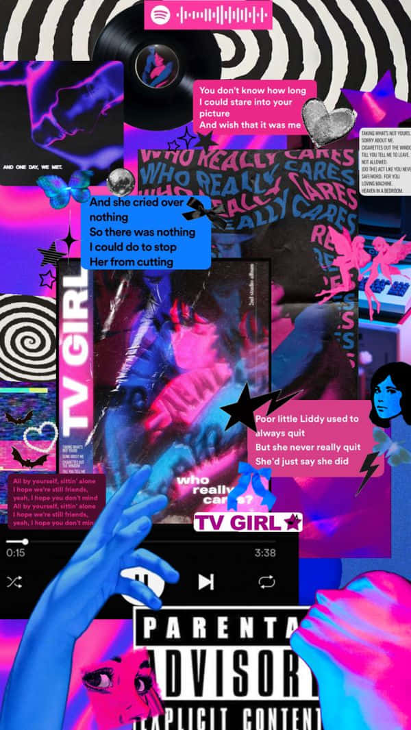 T V Girl Who Really Cares Album Collage Wallpaper