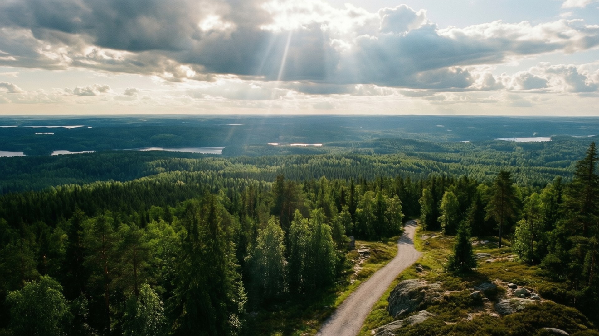 Naturskønt udsigt fra Taberg-bjerget med udsigt over Jönköping