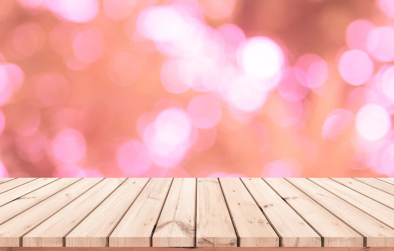 Table Against Pink Bokeh Background