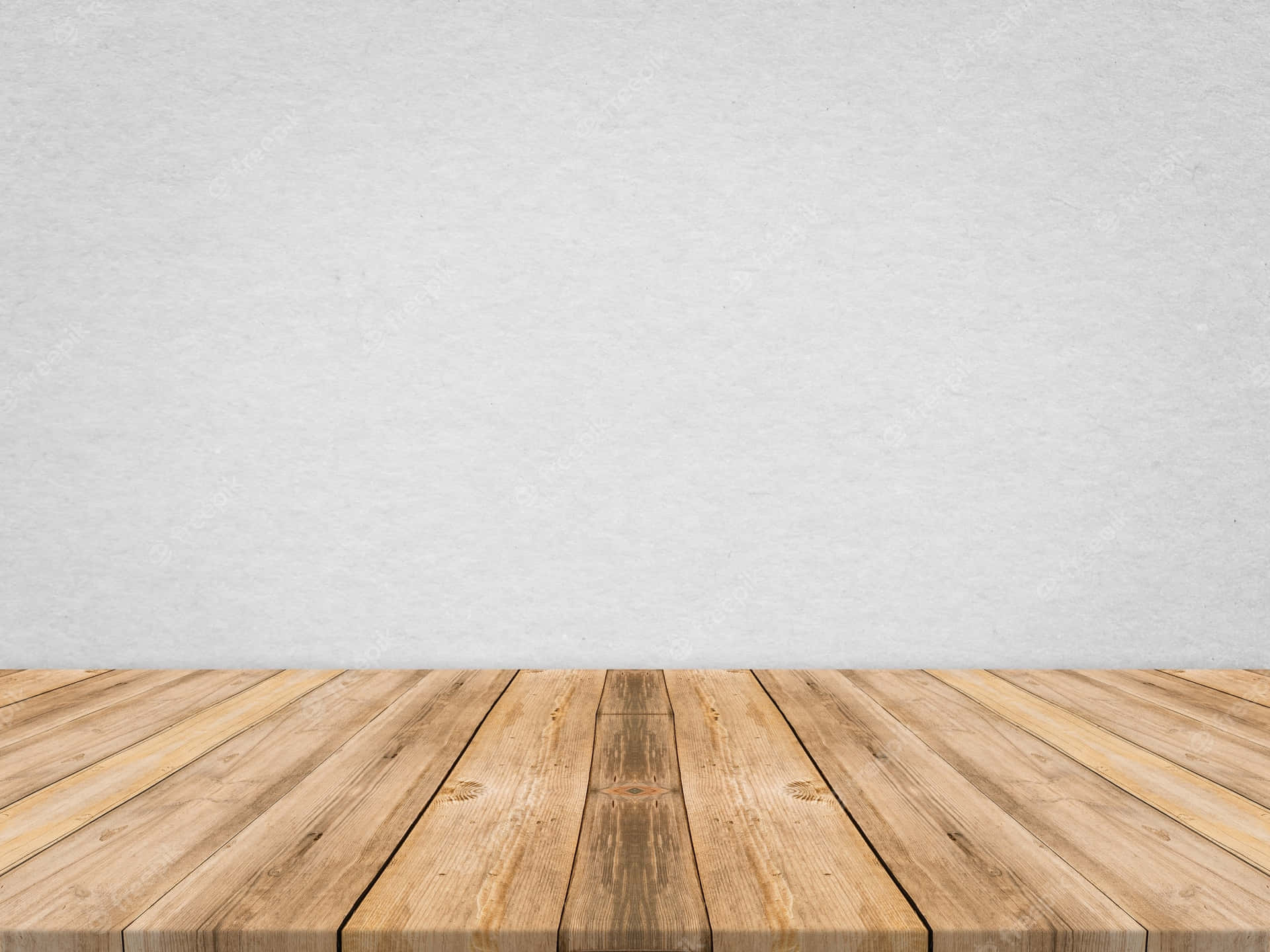 Table Against White Wall Background