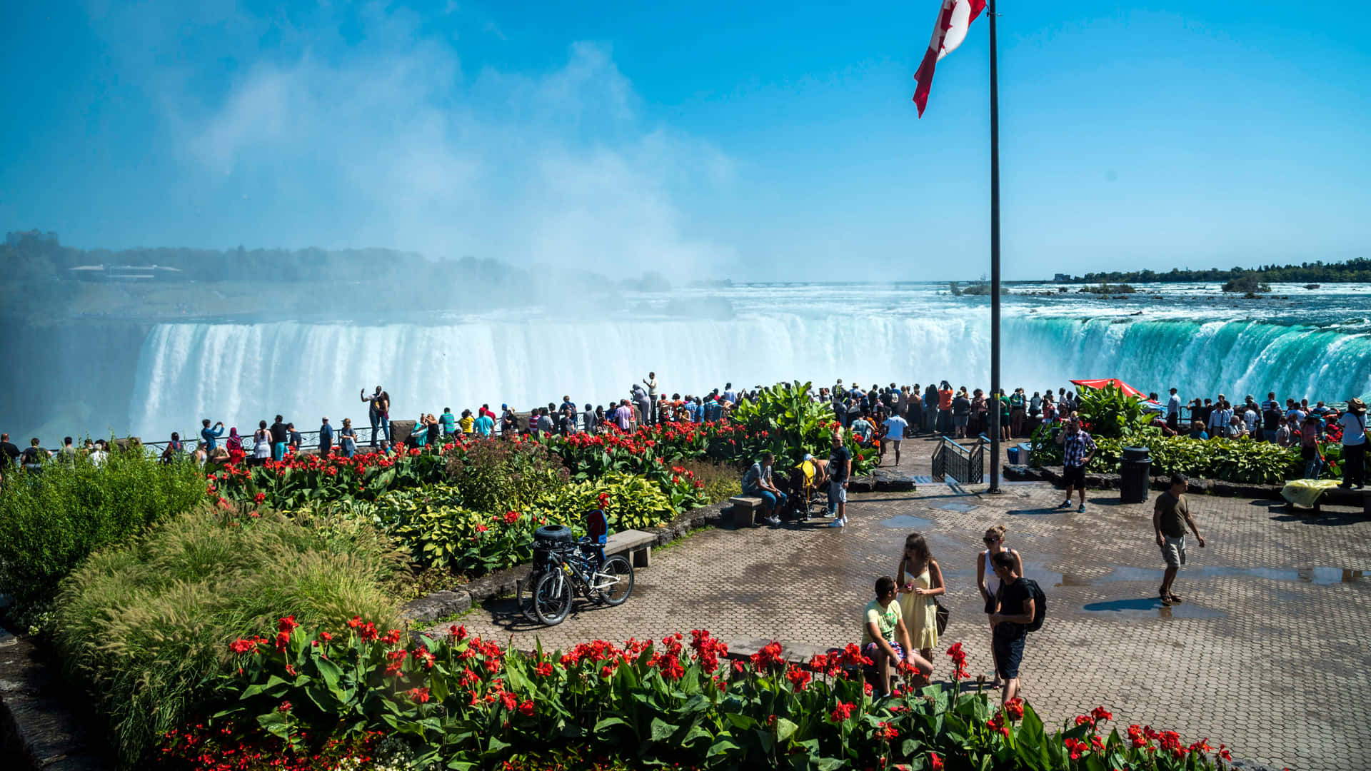 Tablerockvälkomstcenter Vid Niagarafallen I Kanada. Wallpaper