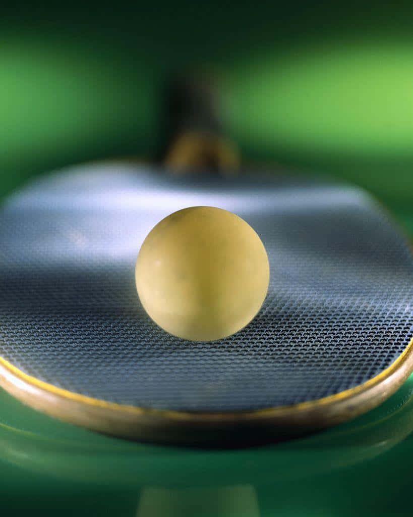 A Ping Pong Ball On A Racket