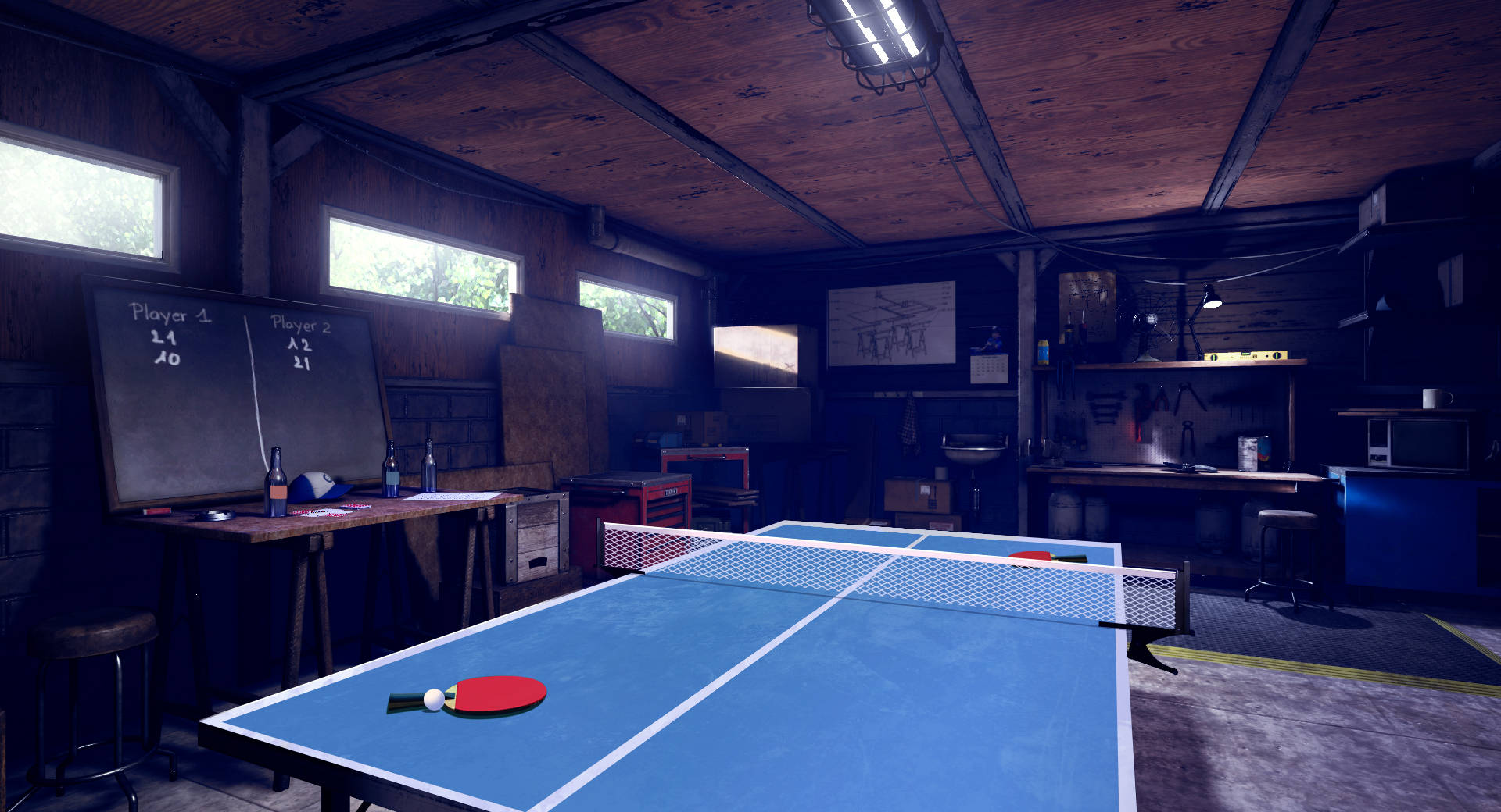 Ping-pong In Seminterrato Sfondo