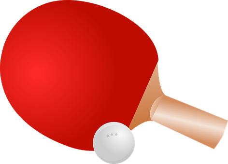 Table Tennis Paddleand Ball PNG