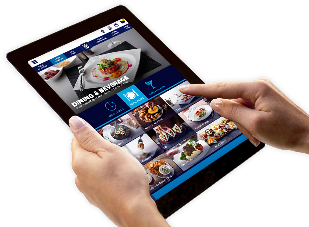 Tablet Digital Menu Selection PNG