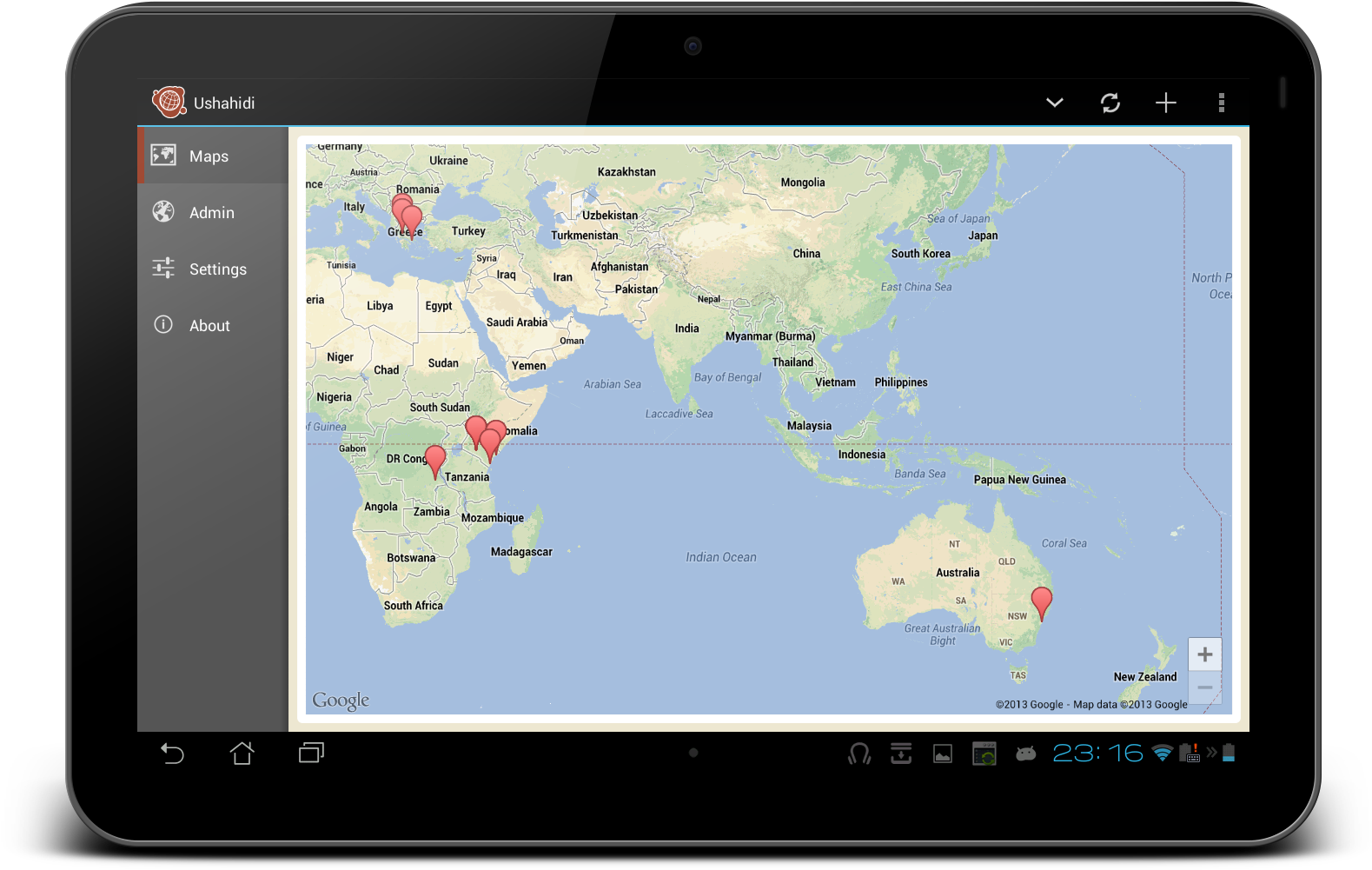 Tablet Map Application Interface PNG