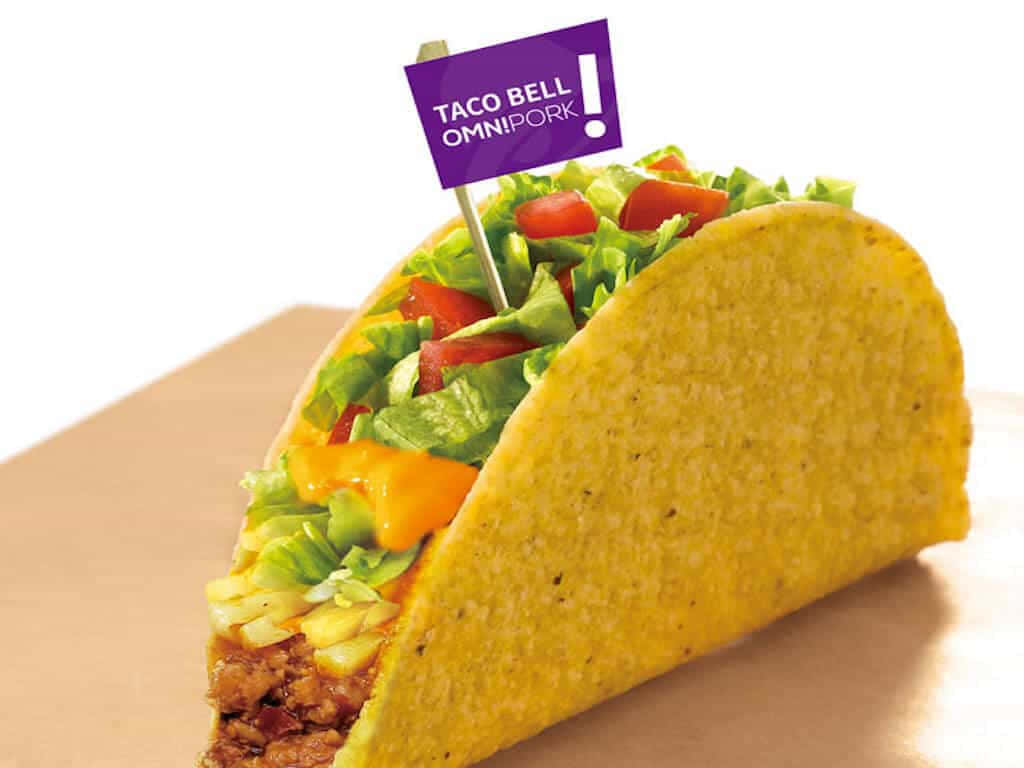 A Taco With A Purple Flag On Top