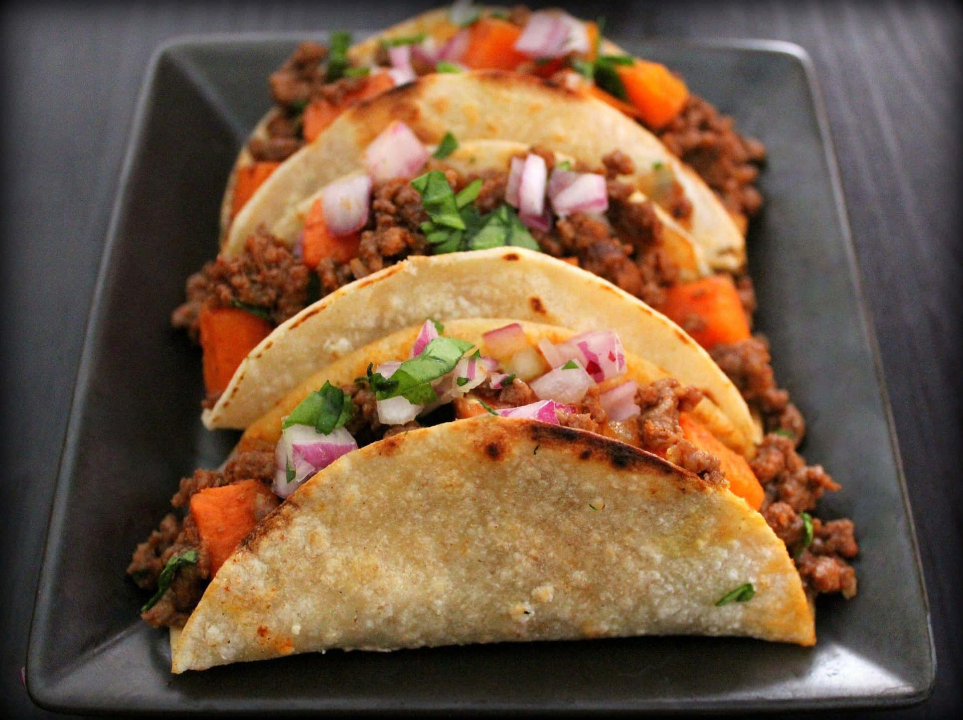 Delicious plate of tacos