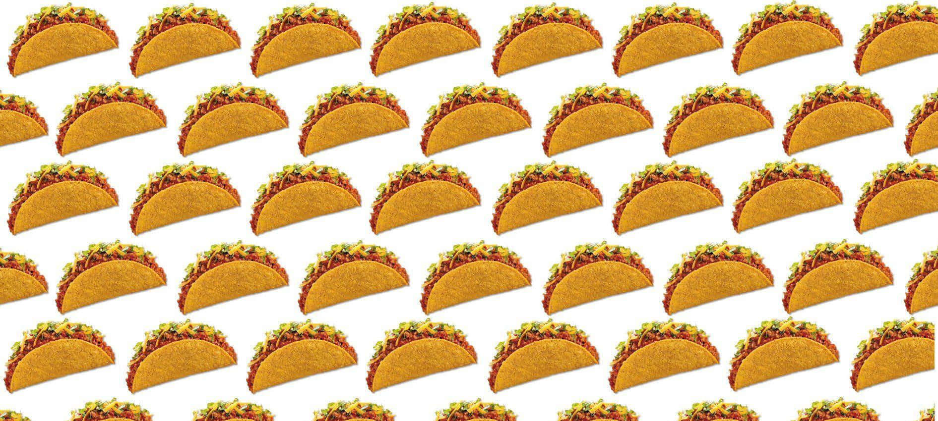 Einmuster Von Tacos Auf Einem Weißen Hintergrund.
