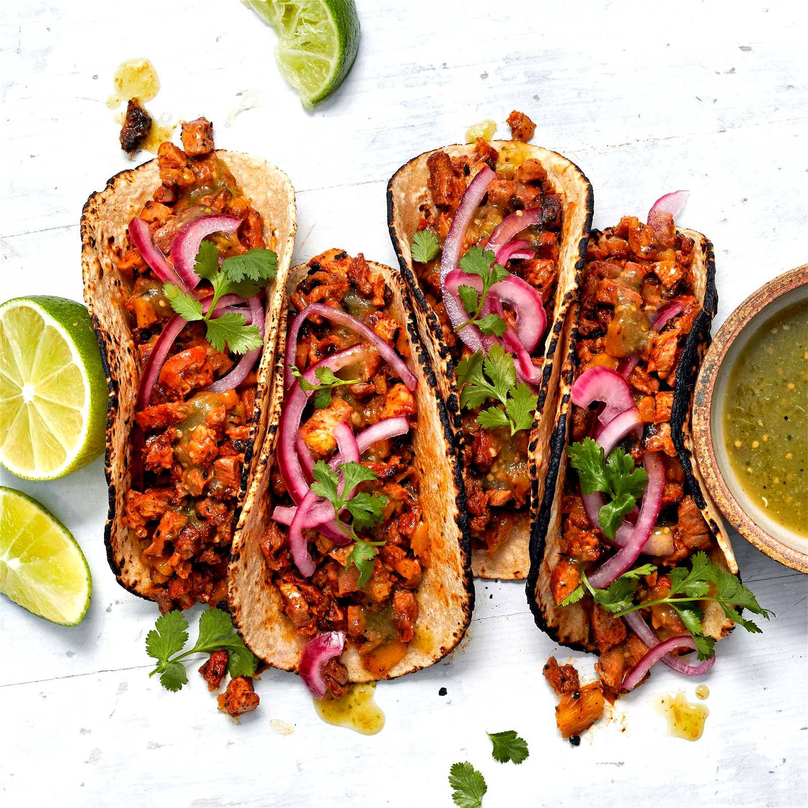 Deliziai Tuoi Occhi Con Irresistibili Tacos Al Pastor Sfondo