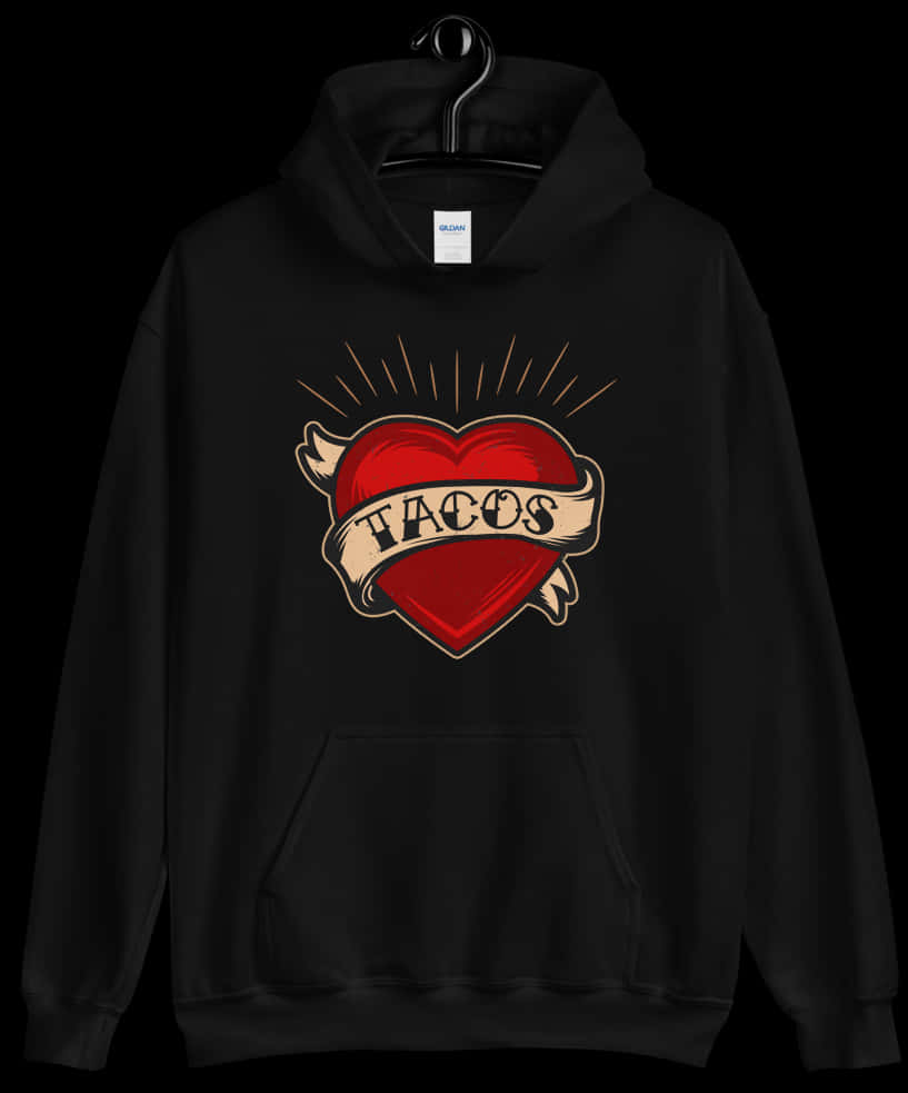 Tacos Heart Tattoo Design Hoodie PNG