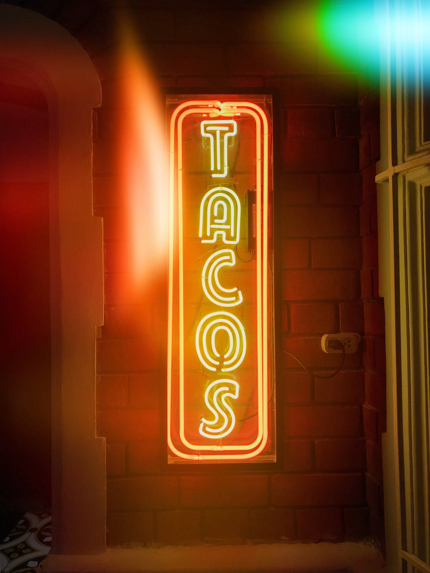Tacos Neon Skilt Tapet til din Computer eller Mobil Wallpaper