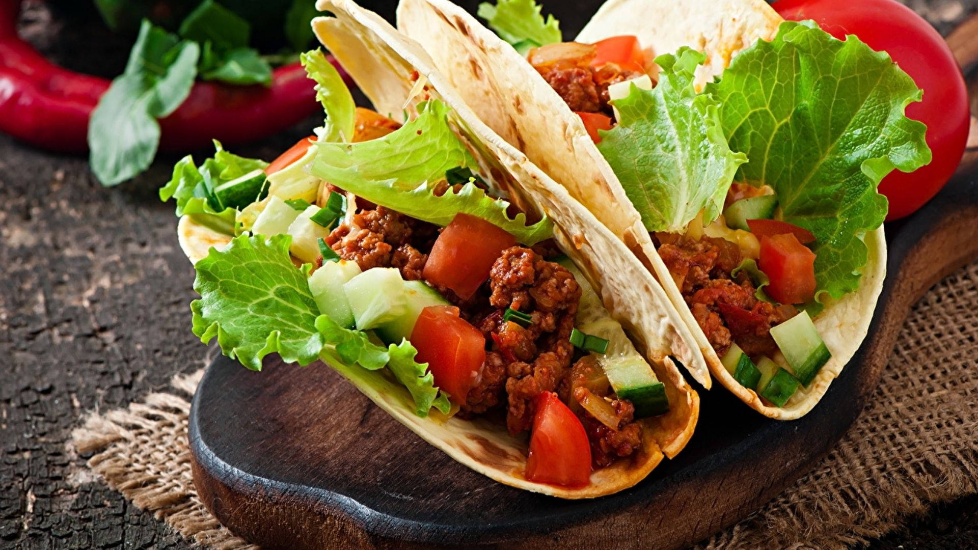 Tacos On Sizzling Plate Wallpaper
