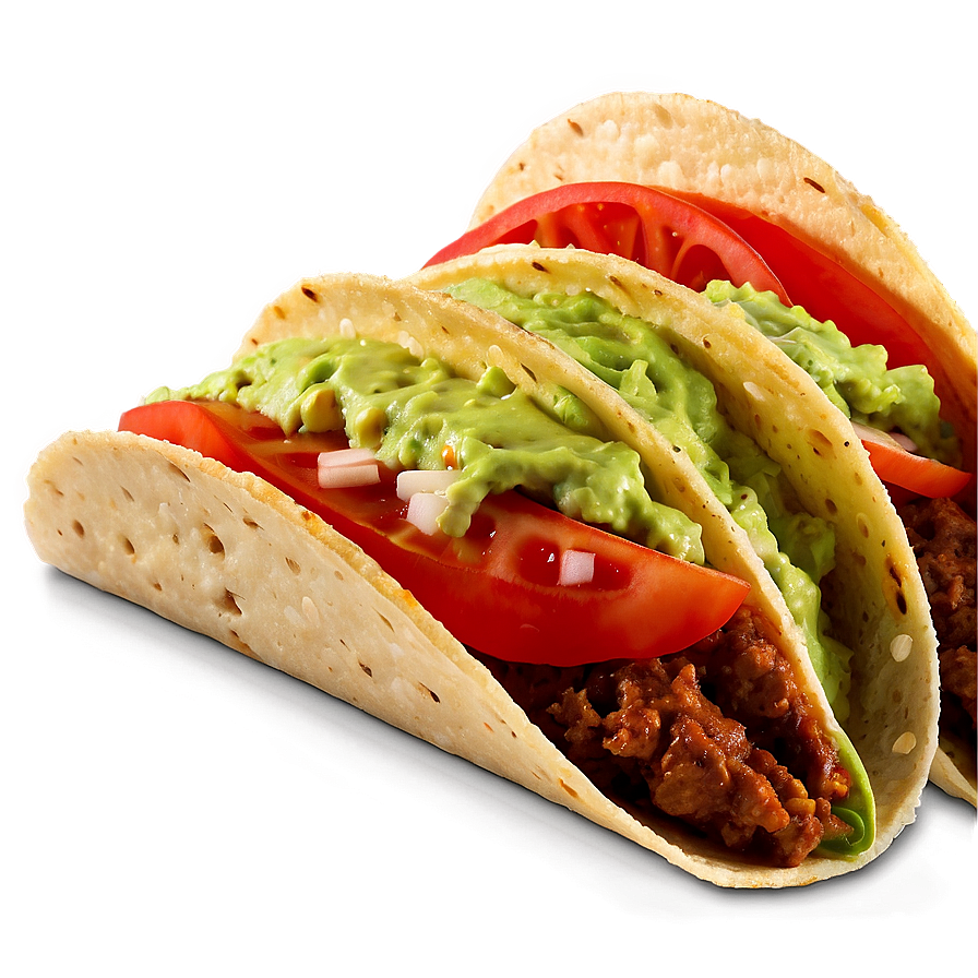 Tacos With Guacamole Png 05232024 PNG