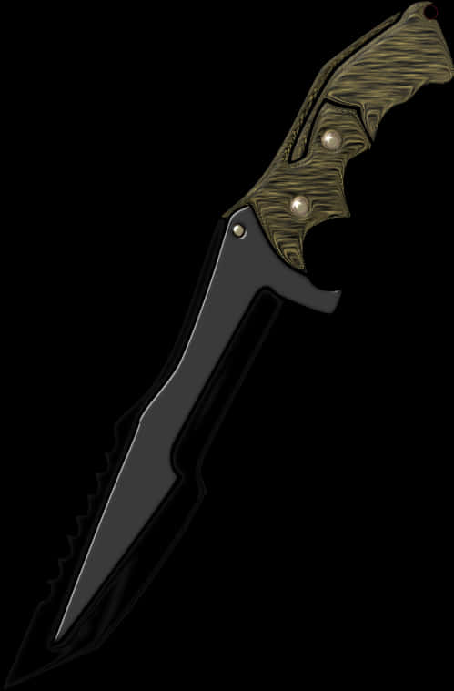 Tactical Folding Knife Black Blade PNG
