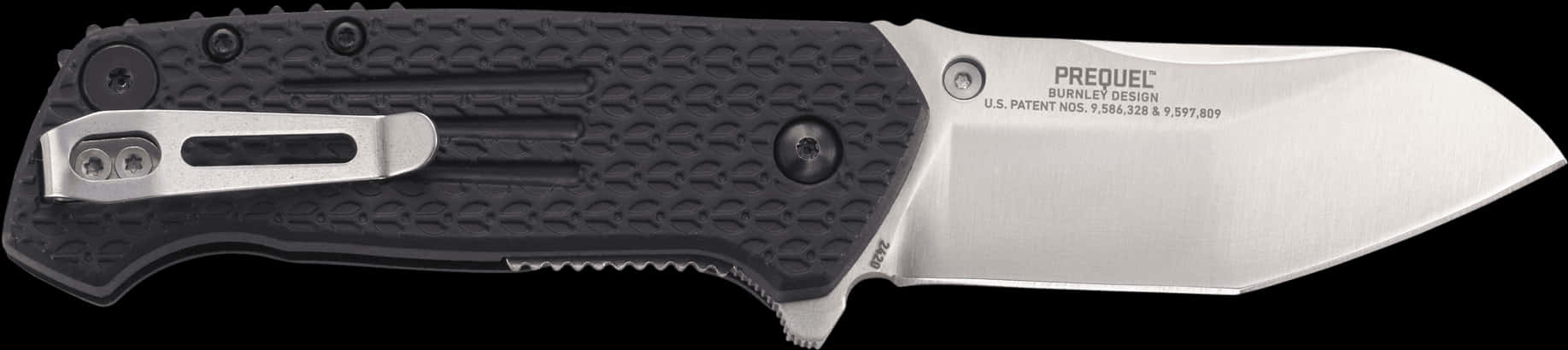 Tactical Folding Knife Black Handle PNG