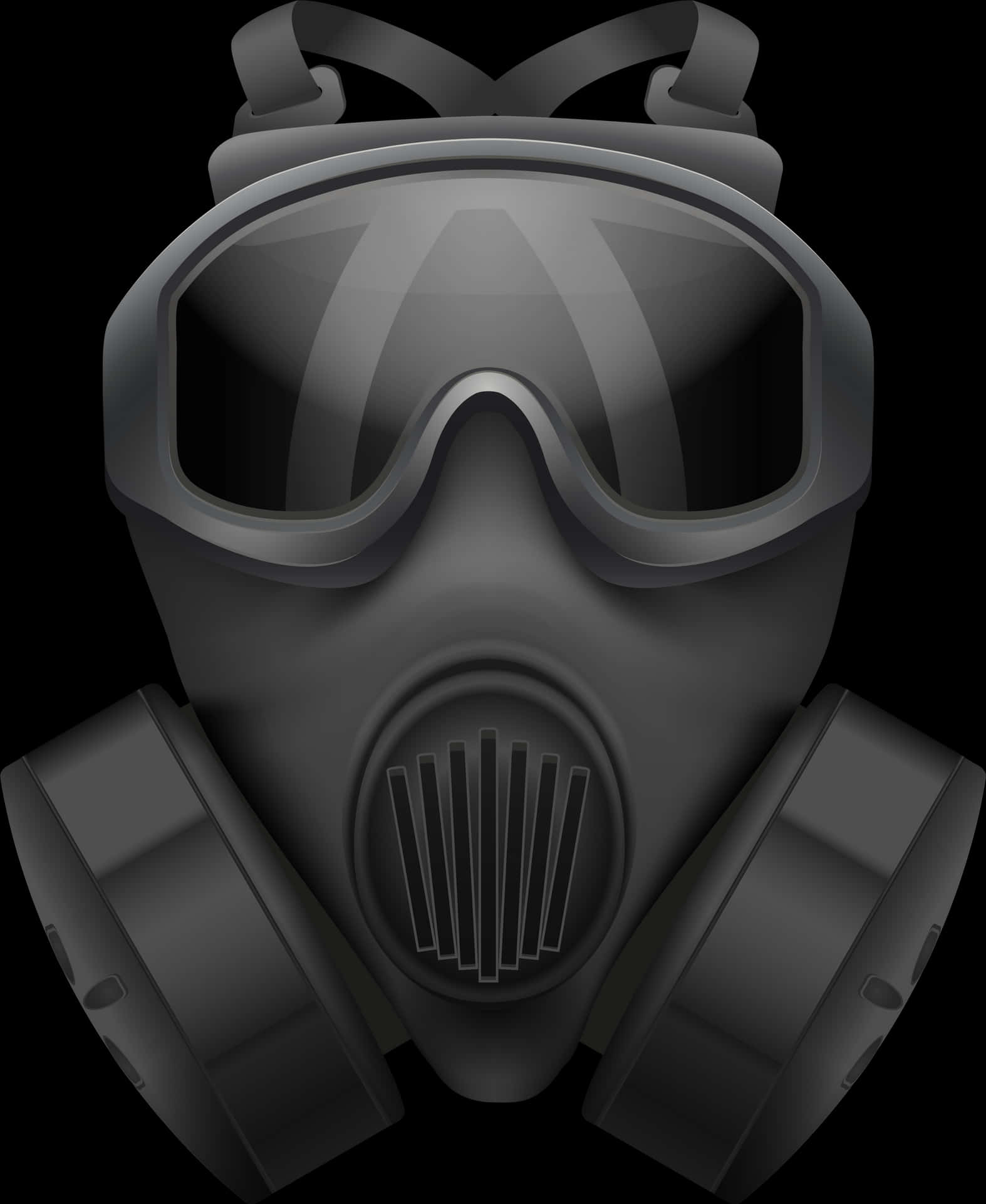 Tactical Gas Mask Vector Illustration PNG