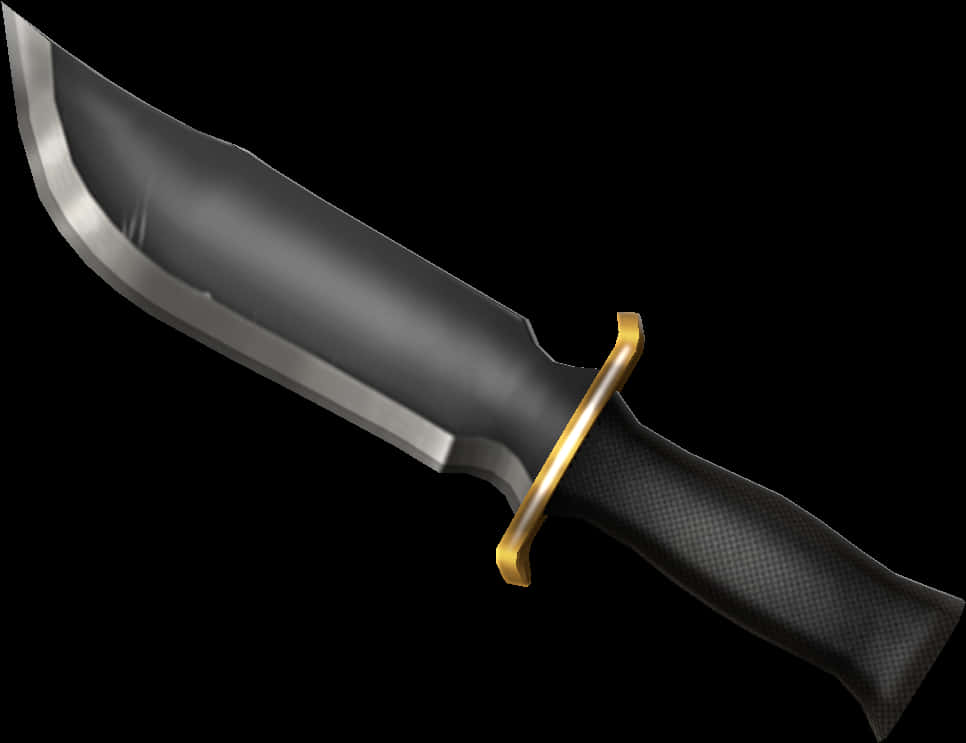 Tactical Knife Black Handle PNG