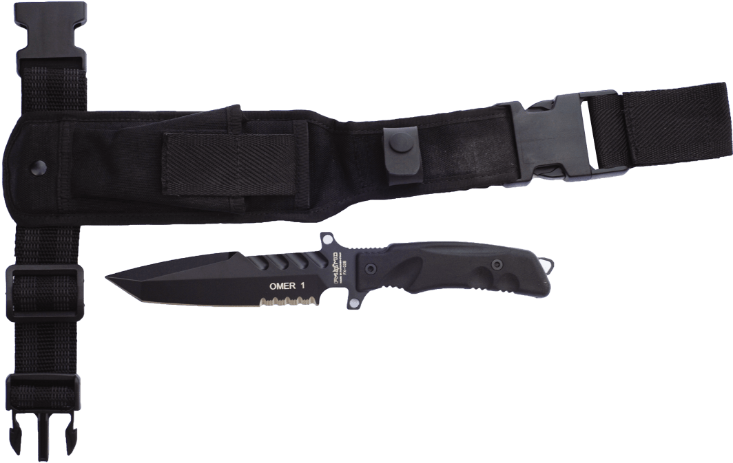 Tactical Knife With Sheathand Straps PNG