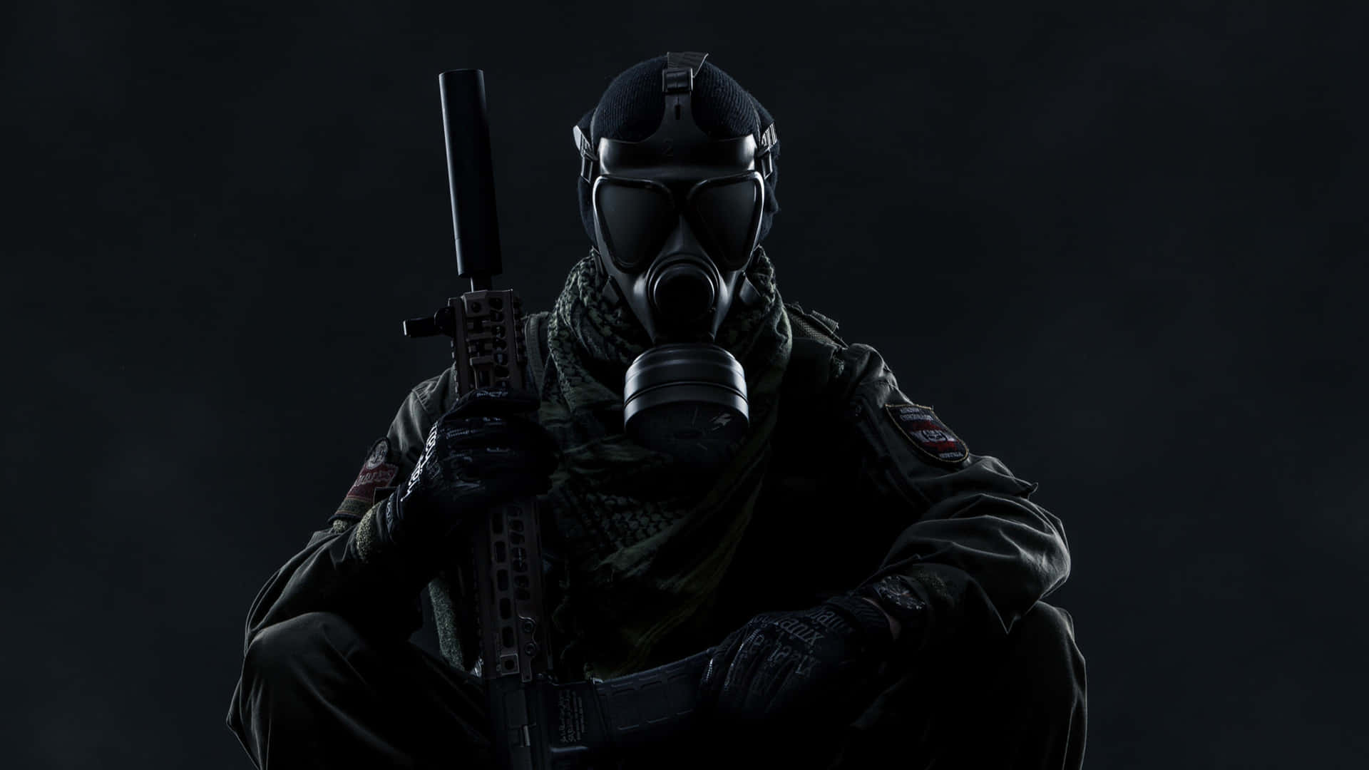 Tactical Soldier Gas Mask Wallpaper