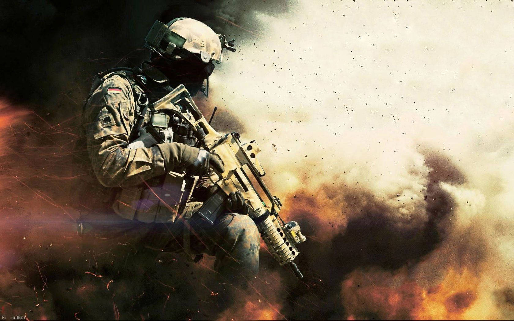 Tactical Soldier In War Wallpaper