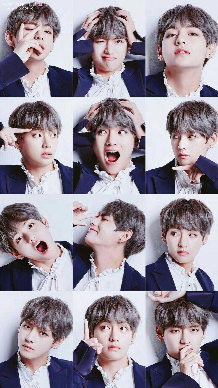 Taehyung Cute Different Expressions Wallpaper