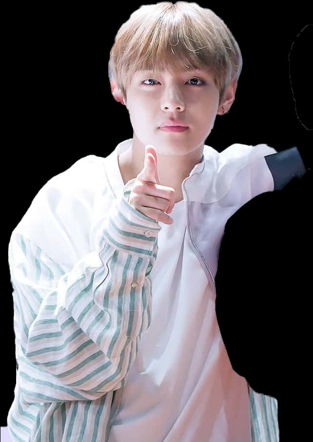 Taehyung Pointing Gesture PNG