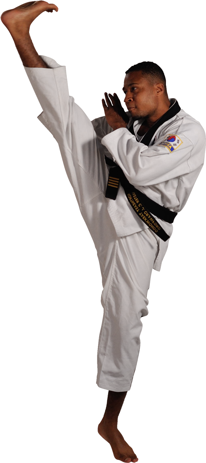 Taekwondo Black Belt High Kick PNG