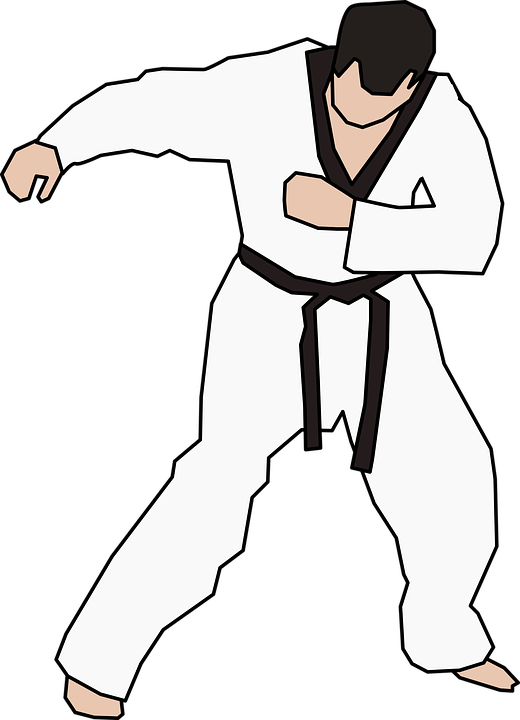 Taekwondo Black Belt Punch Illustration PNG