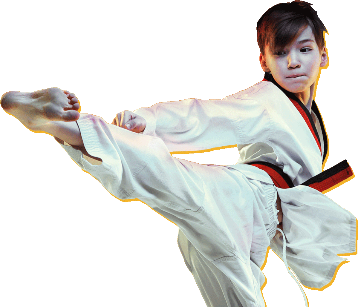 Taekwondo Kick Action Pose PNG