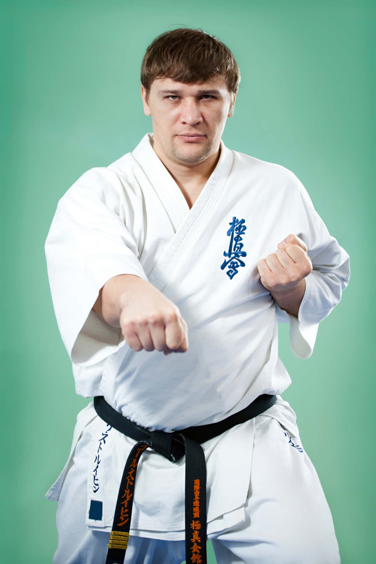 A Taekwondo fighter wearing traditional uniform. Wallpaper