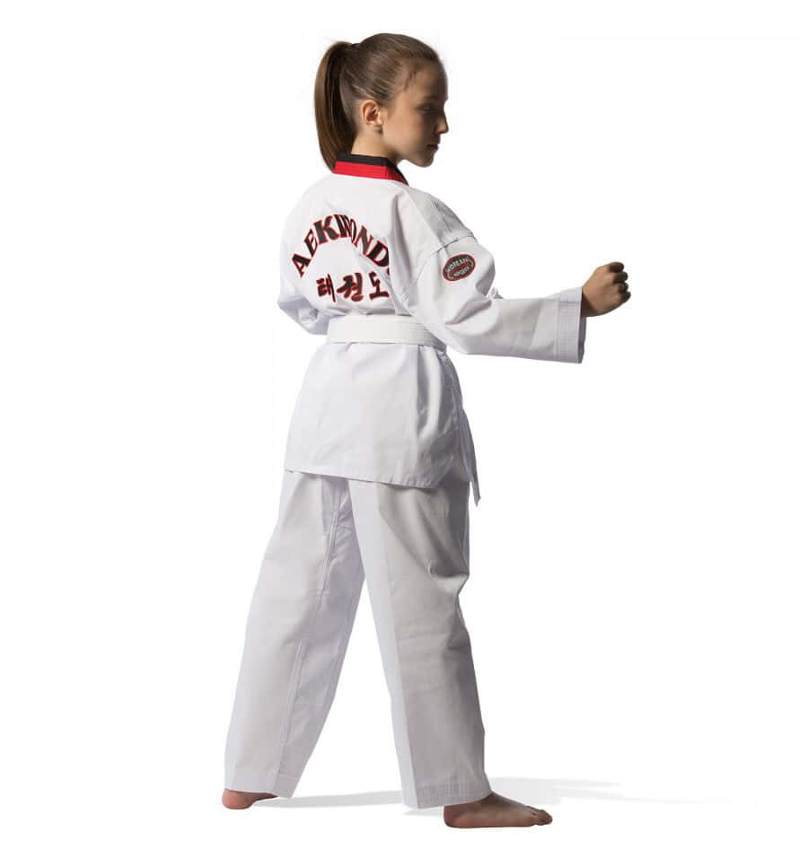A fierce martial artist wearing Taekwondo uniform Wallpaper