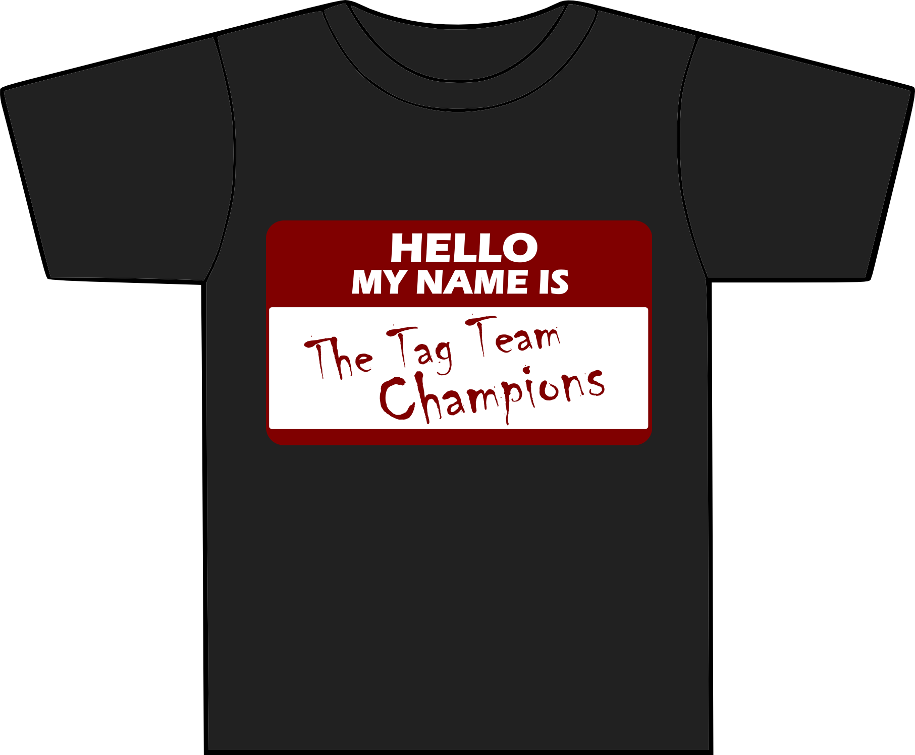 Tag Team Champions Name Tag Tshirt Design PNG
