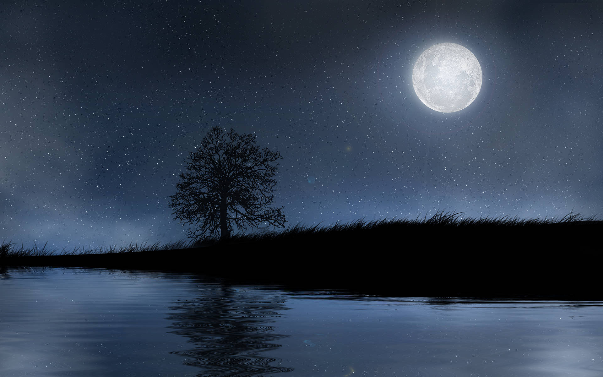 Tåget Måne Nattehimmel Wallpaper