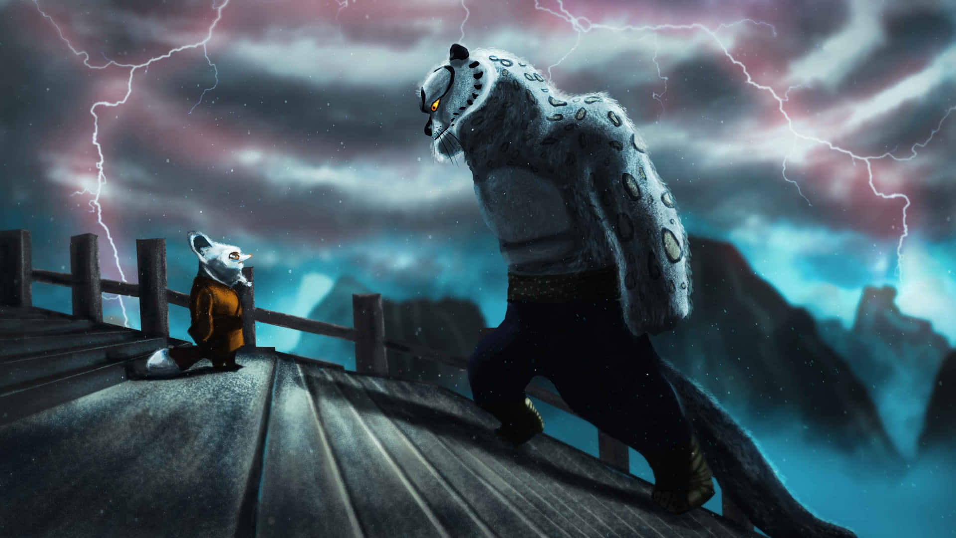 Tai Lung Confrontation Bridge Wallpaper