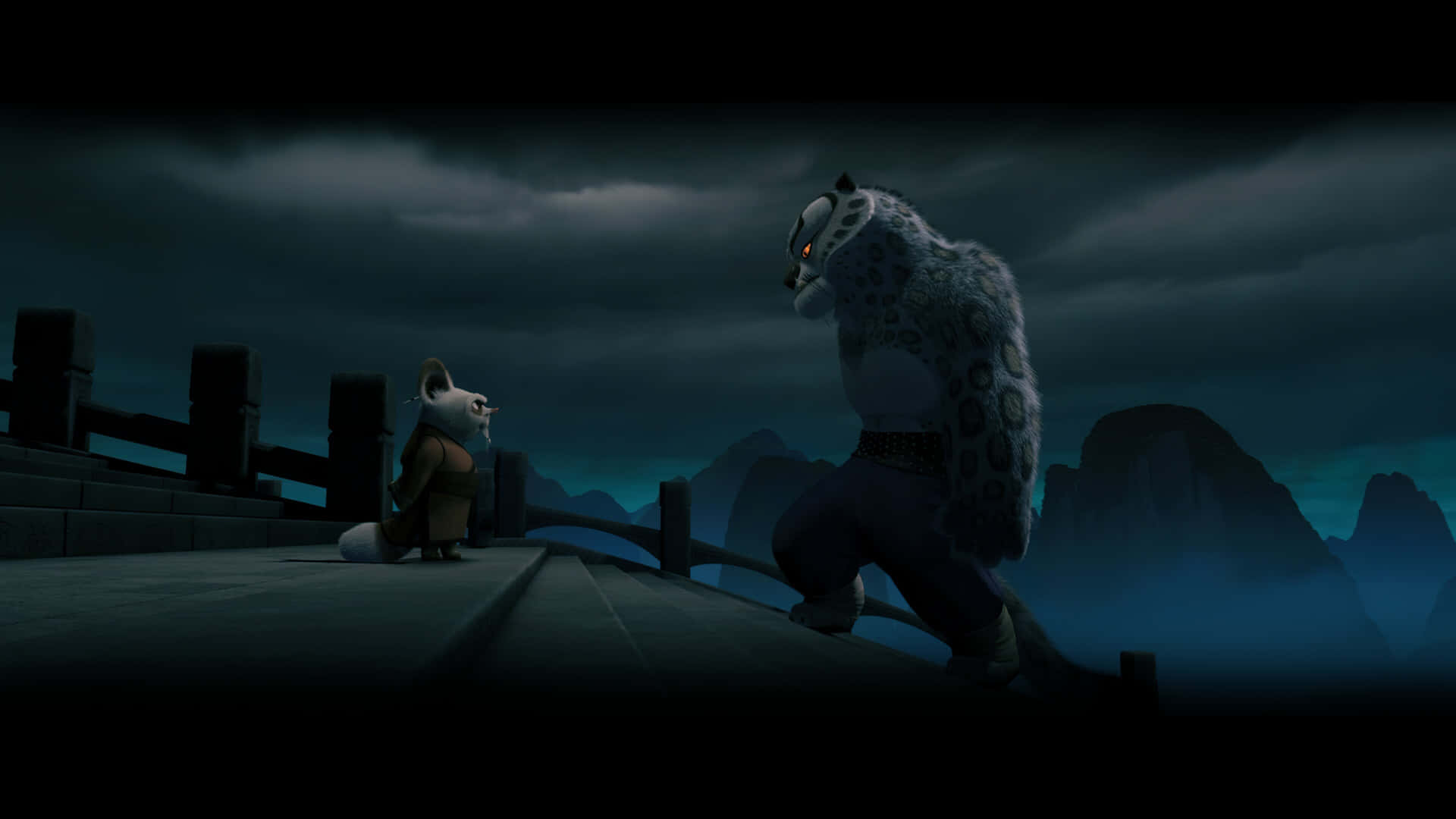 Tai Lung Facing Opponenton Bridge Wallpaper