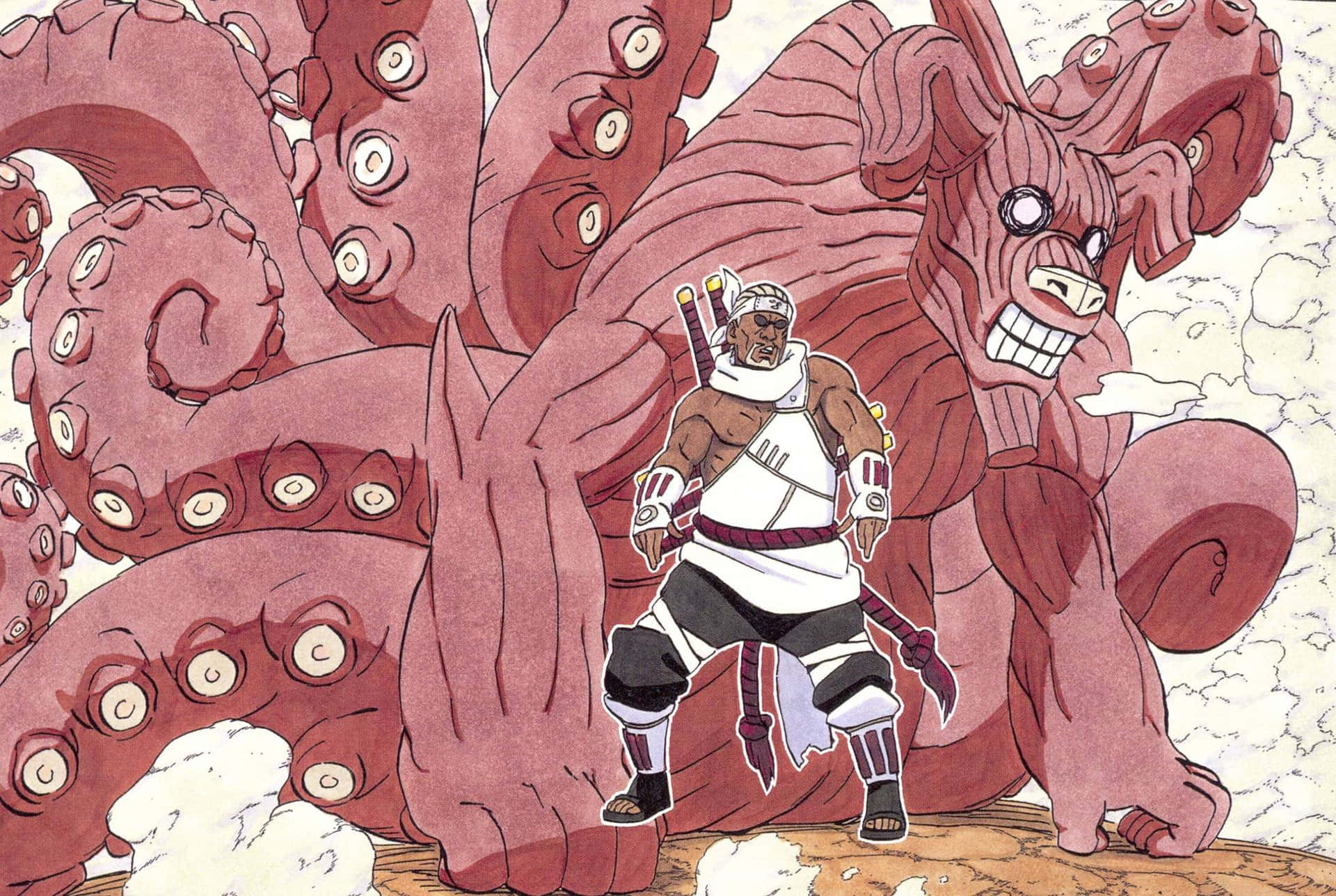Team 7 battling the powerful Tailed Beasts Wallpaper