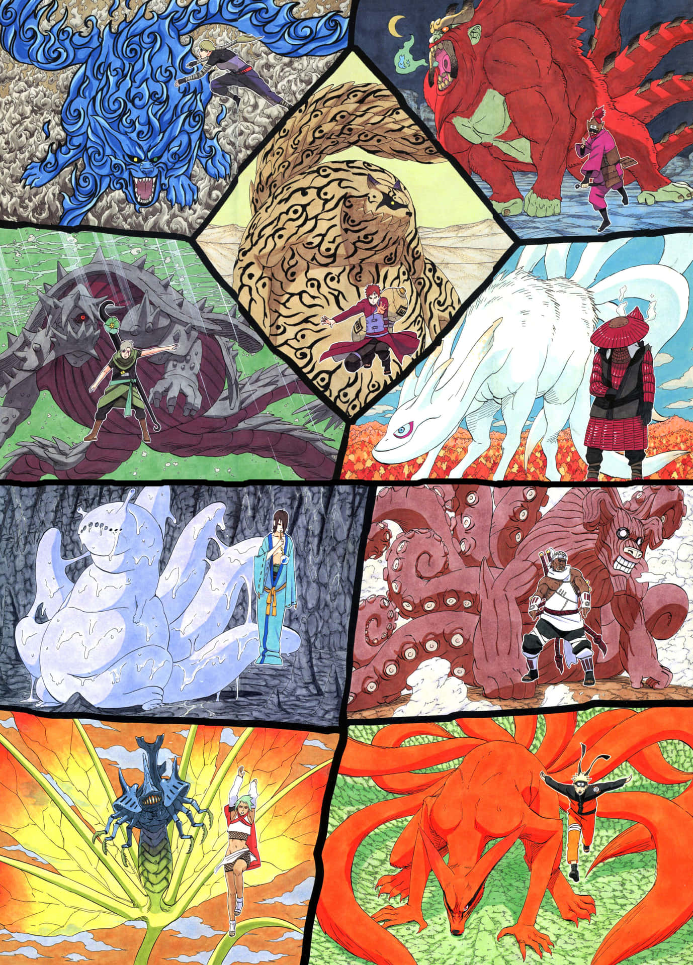 The Tailed Beasts of the Naruto Universe Wallpaper
